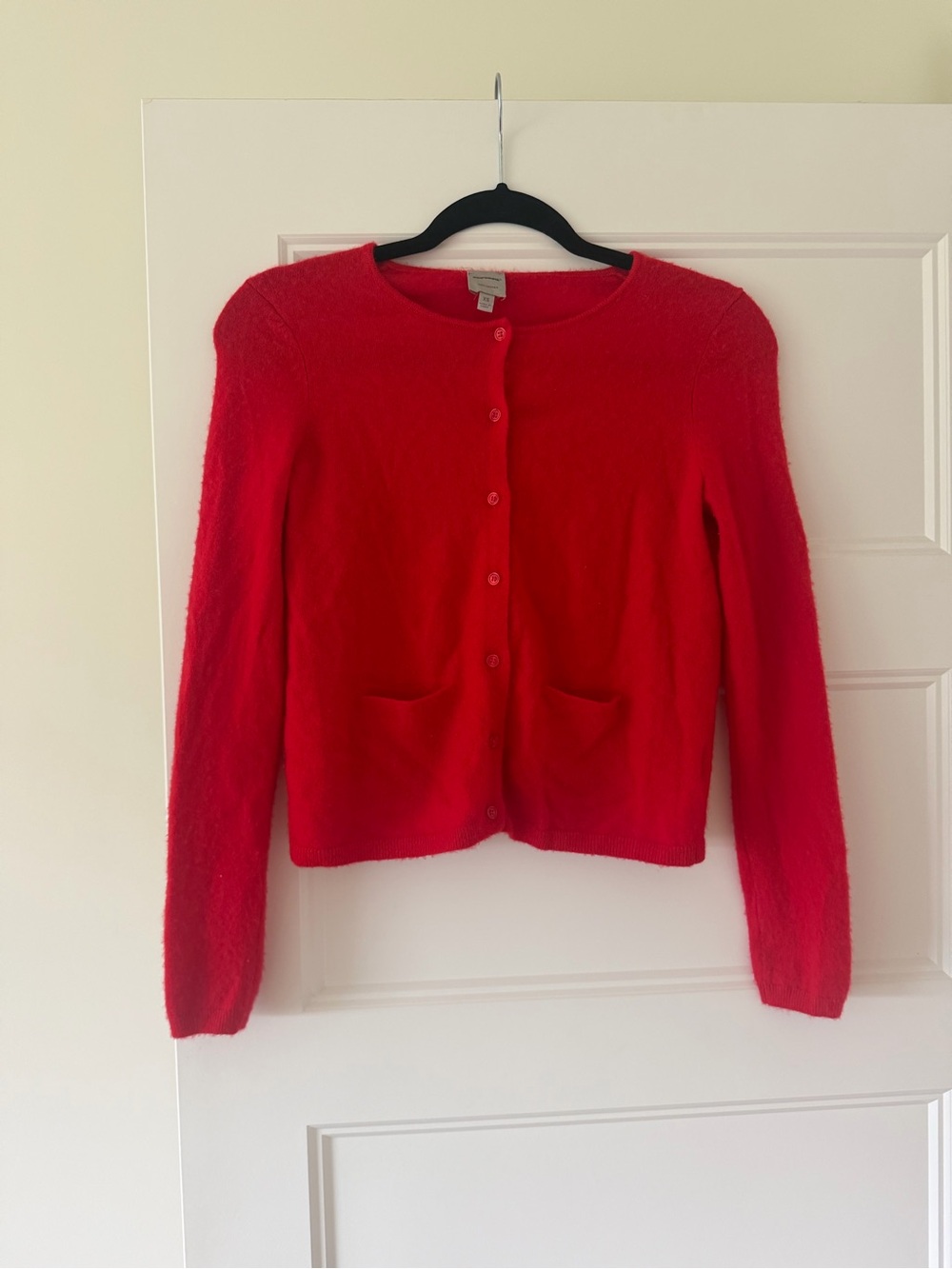 NOUVEAUX Cashmere Red Button-Front Cardigan Sweater size XS